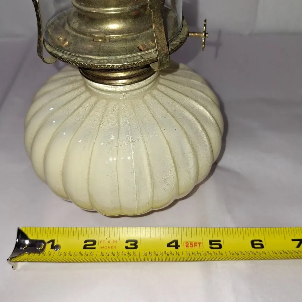 VTG Lamplight Farms Model 330 Pumpkin Ellipse Oil Lamp USA Made Hurricane Lamp